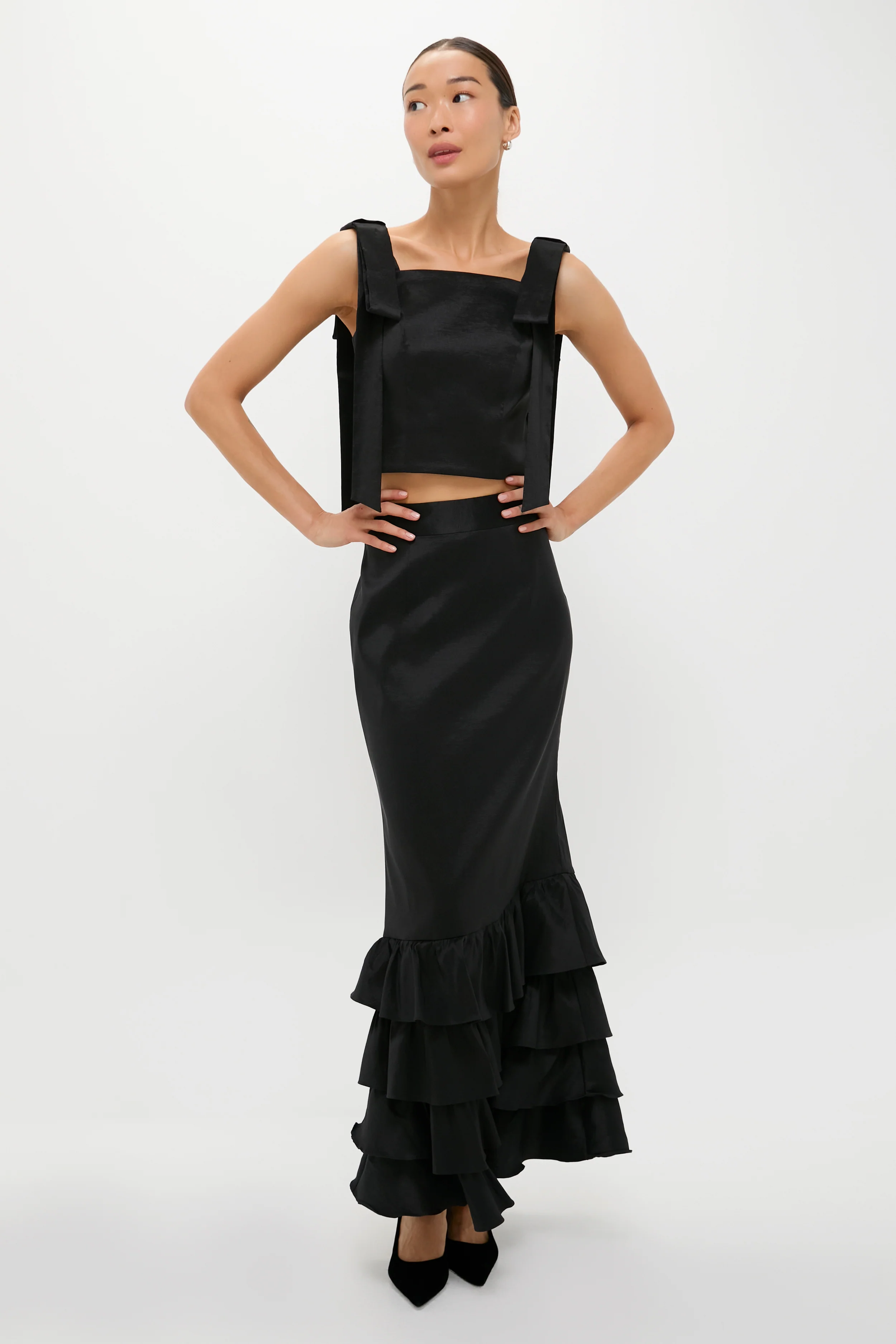 Black Taffeta Carolyn Skirt - Image 6