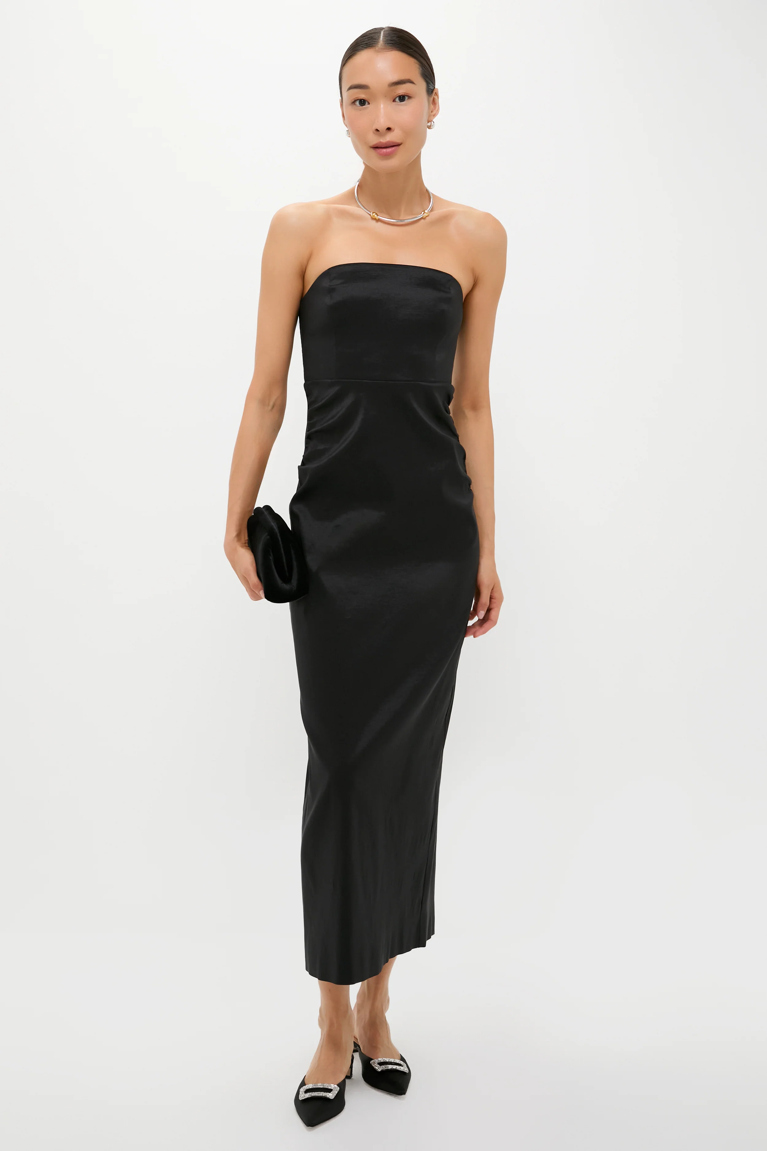 Black Taffeta Simmons Column Dress - Image 2