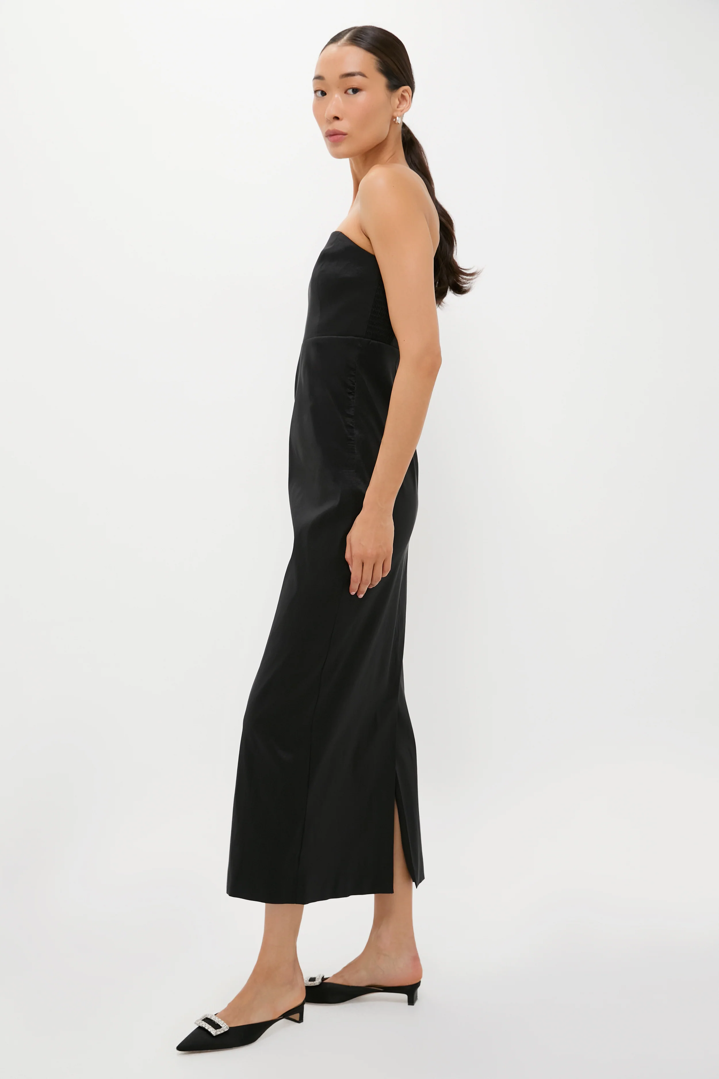 Black Taffeta Simmons Column Dress - Image 3