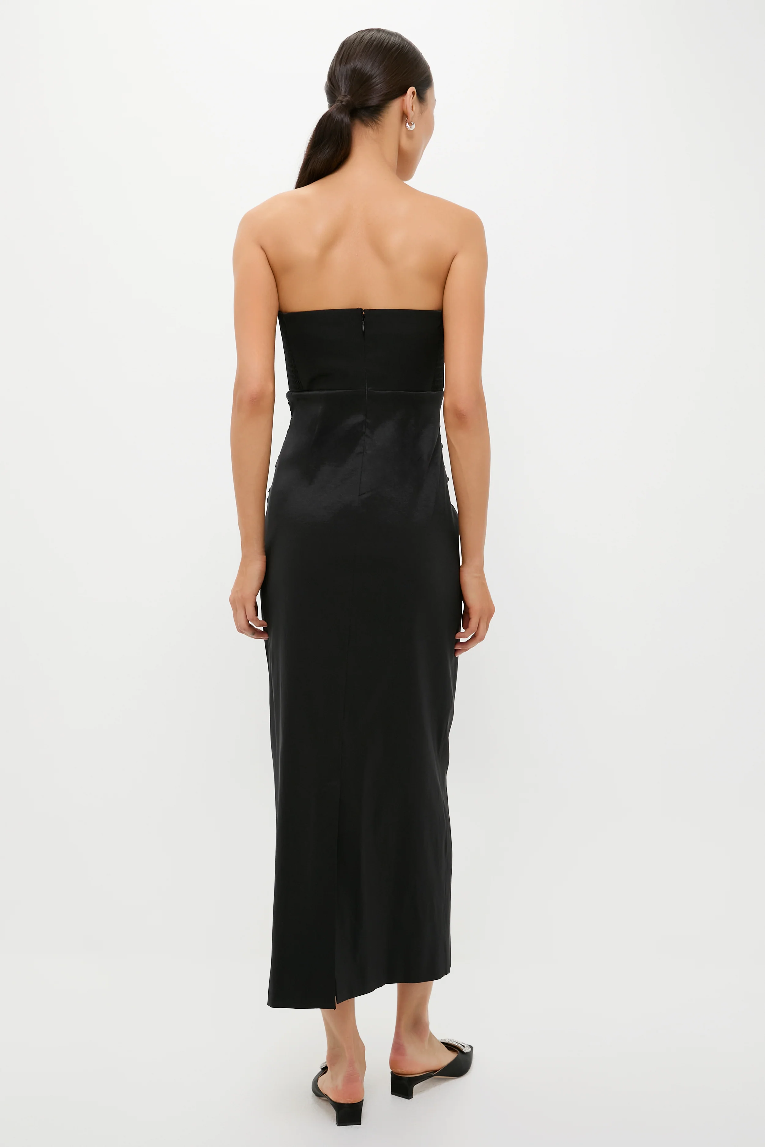 Black Taffeta Simmons Column Dress - Image 4
