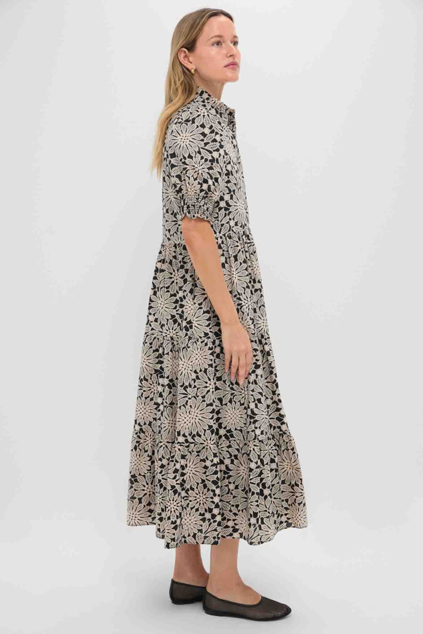 Black & Tan Printed Floral Bennett Maxi Dress - Image 3