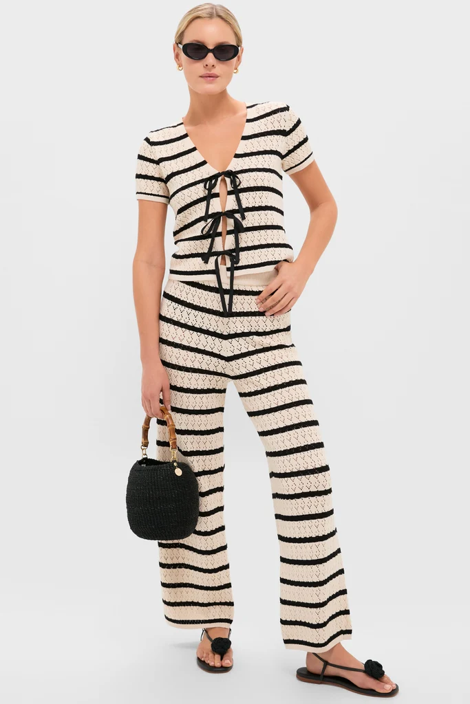 Black & Tan Stripe Portimao Pants - Image 2