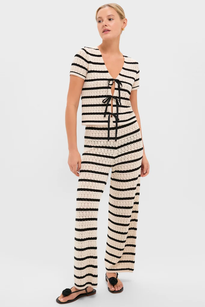Black & Tan Stripe Portimao Pants - Image 6