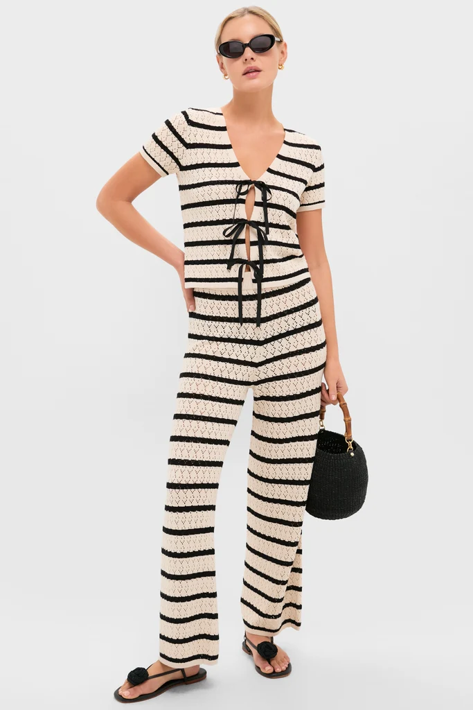 Black & Tan Stripe Portimao Top - Image 2