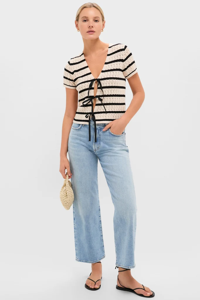 Black & Tan Stripe Portimao Top - Image 7