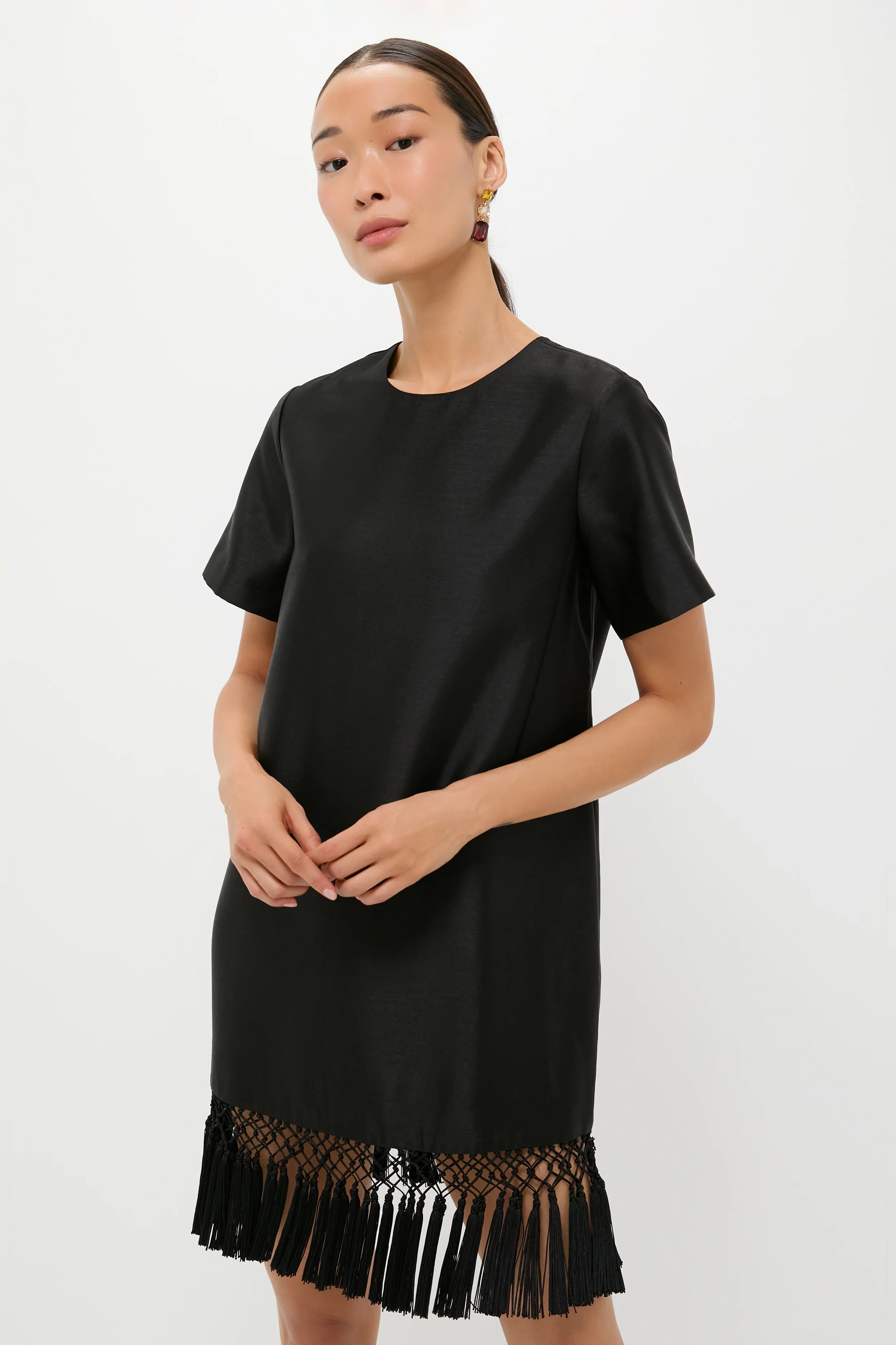 Black Dupioni Tassel Downing Dress - Image 2