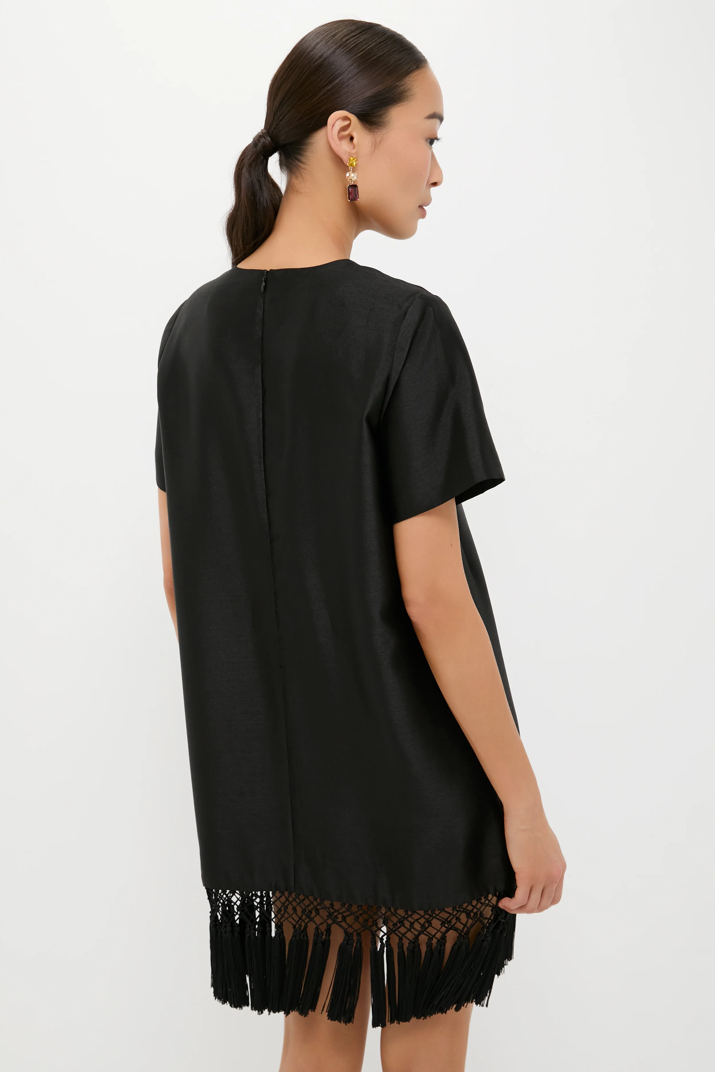 Black Dupioni Tassel Downing Dress - Image 5