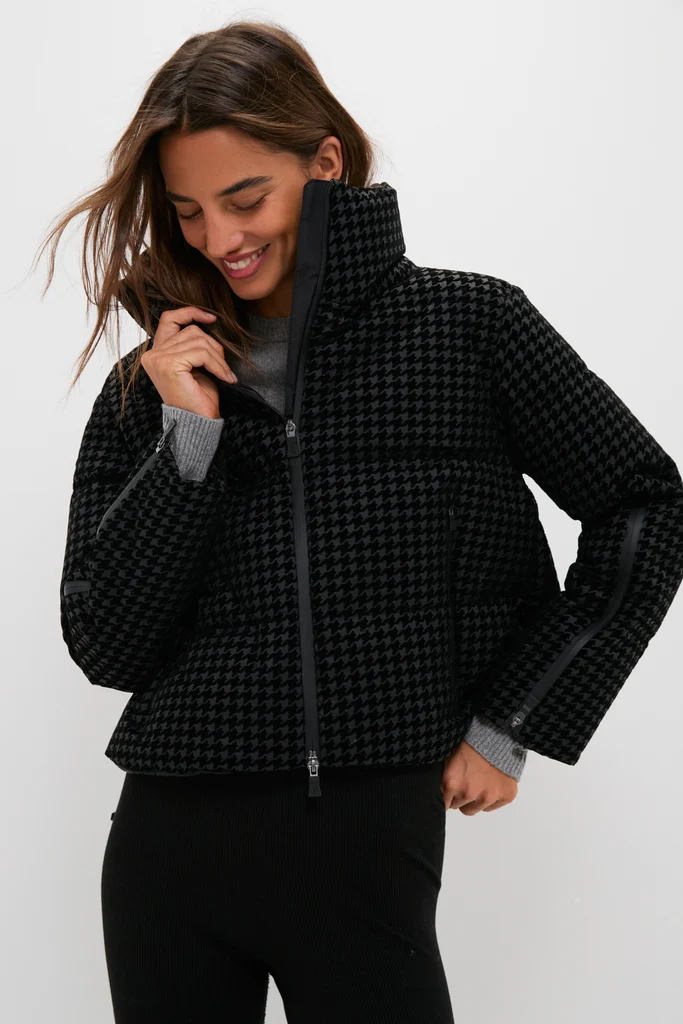 Black Tech Pied de Poule Short Jacket