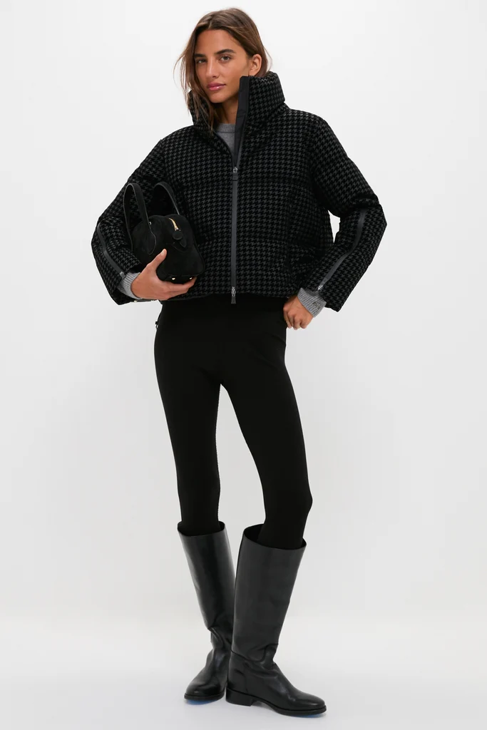 Black Tech Pied de Poule Short Jacket - Image 2