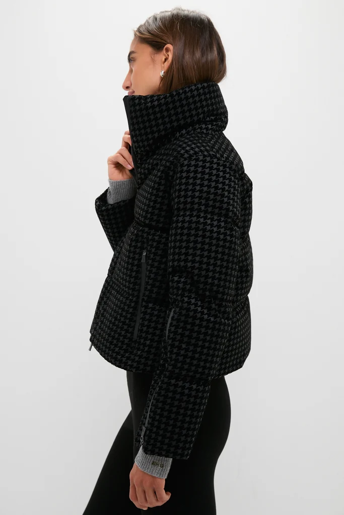 Black Tech Pied de Poule Short Jacket - Image 3