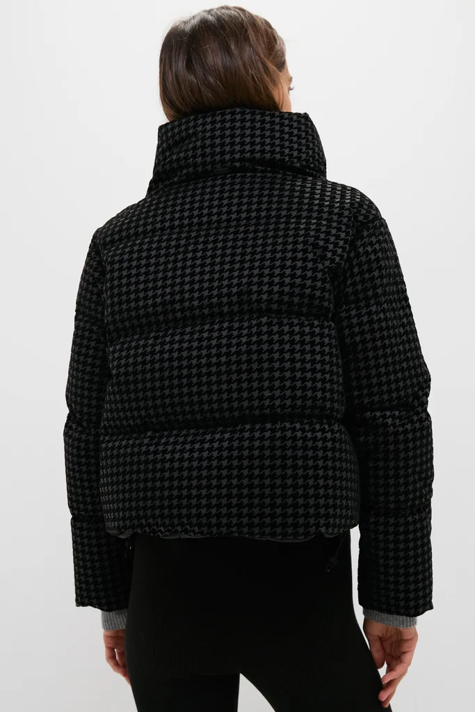 Black Tech Pied de Poule Short Jacket - Image 4