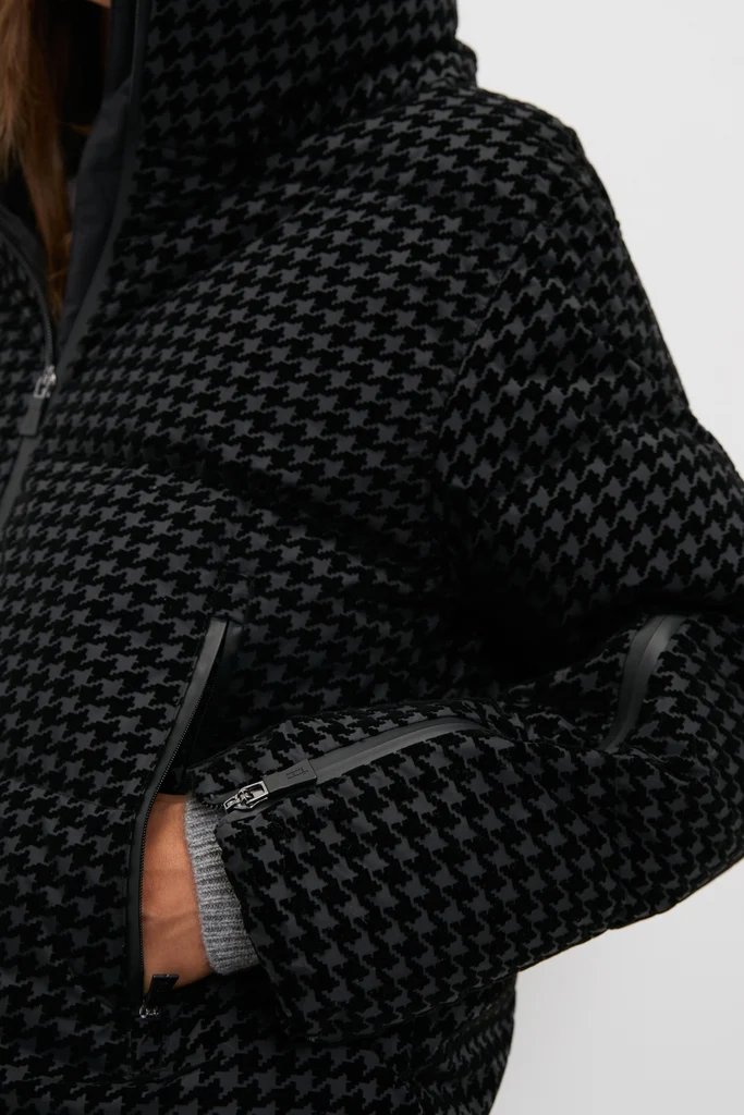 Black Tech Pied de Poule Short Jacket - Image 5
