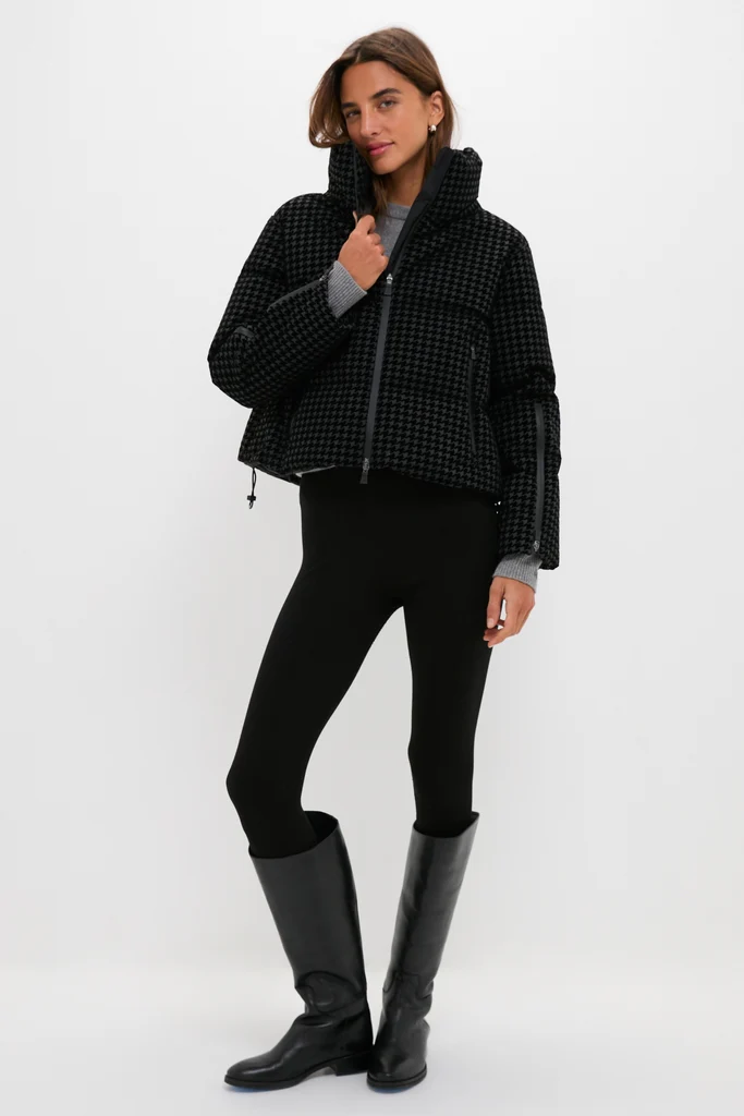 Black Tech Pied de Poule Short Jacket - Image 6