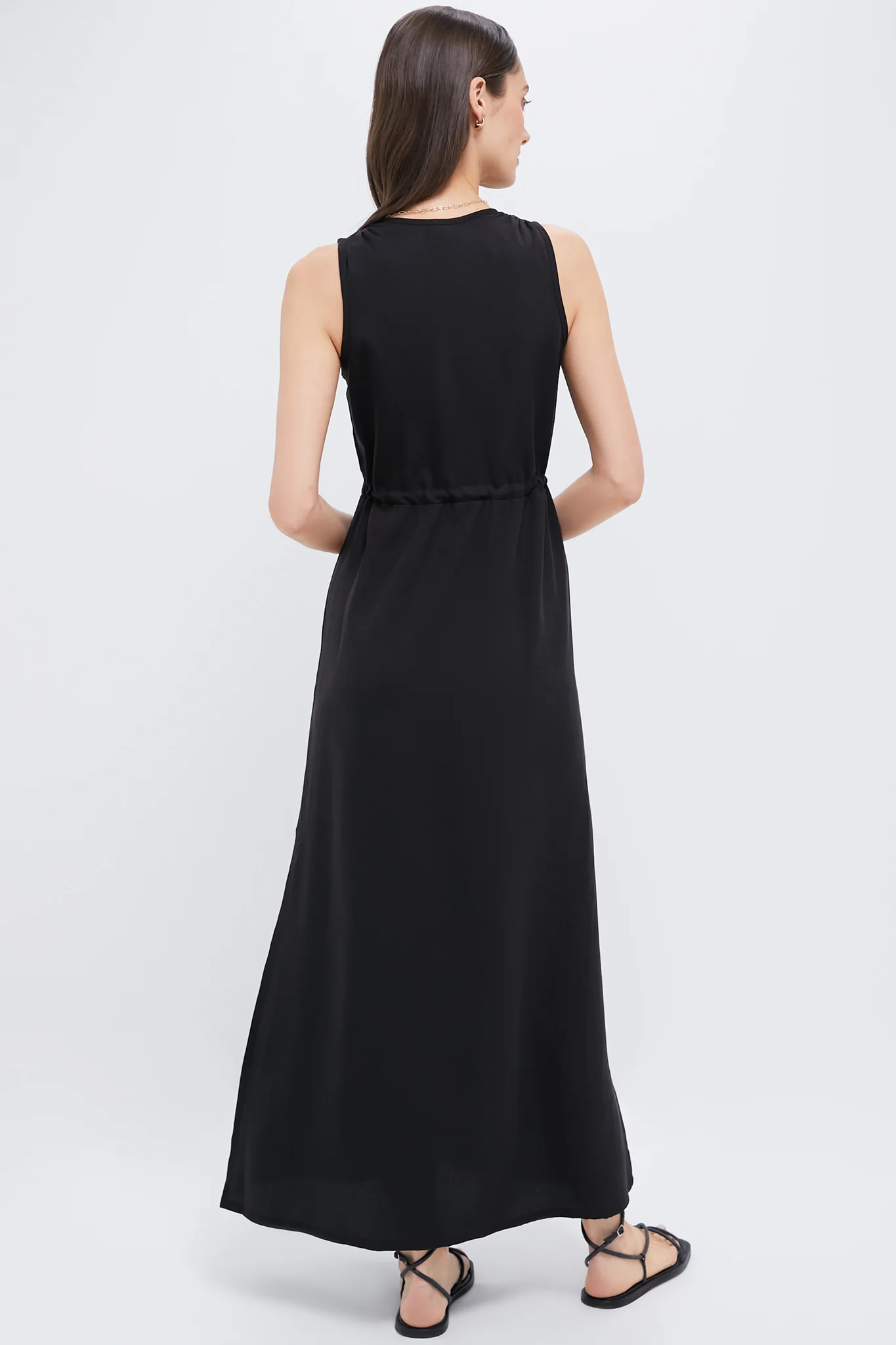 Black Tencel Grecian Keyhole Dress - Image 4