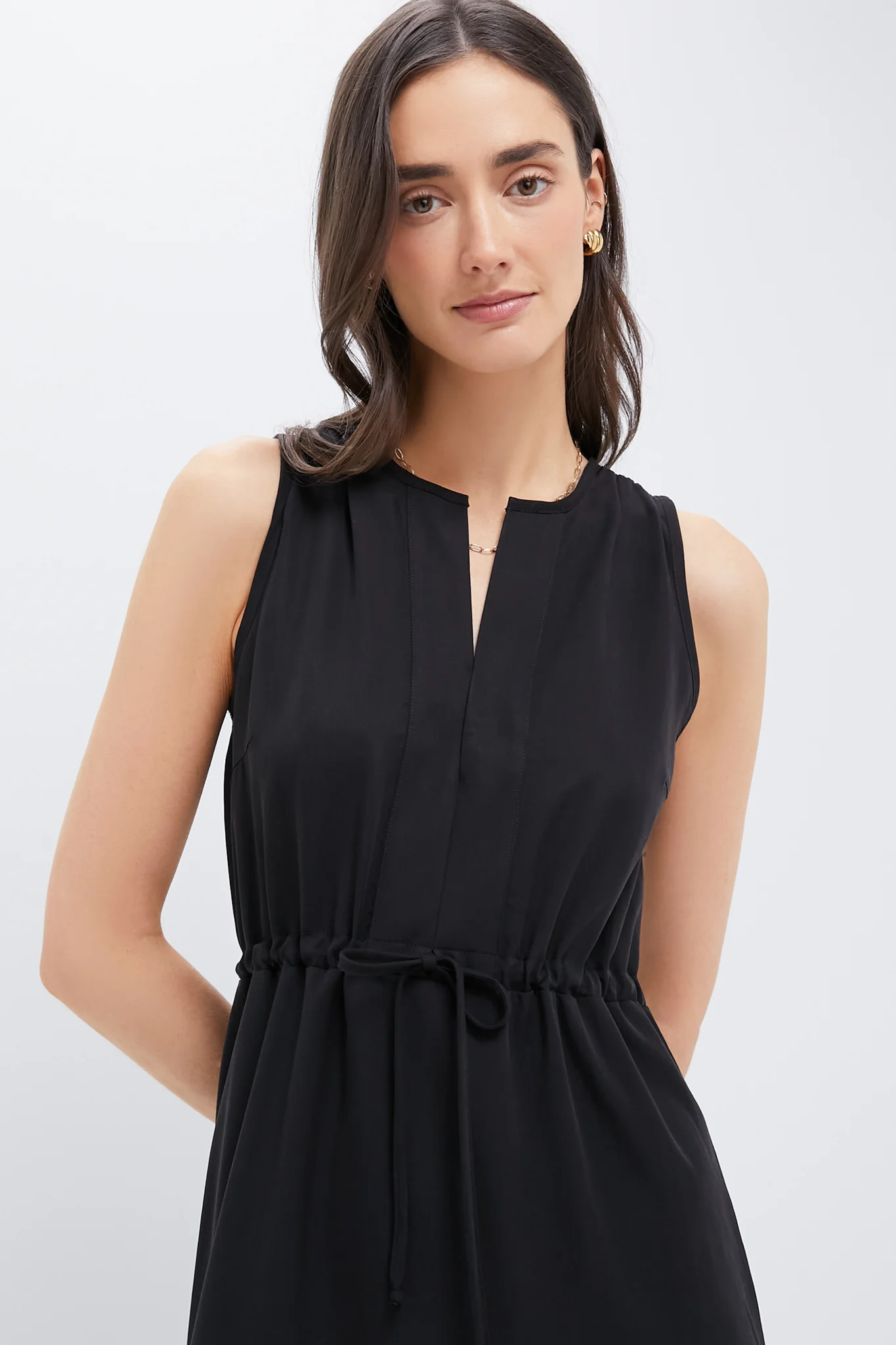 Black Tencel Grecian Keyhole Dress - Image 5