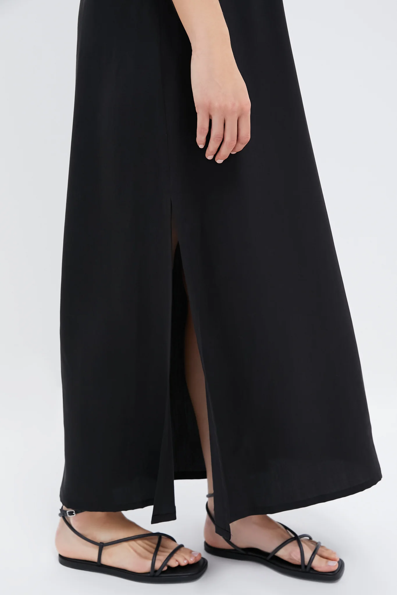 Black Tencel Grecian Keyhole Dress - Image 6