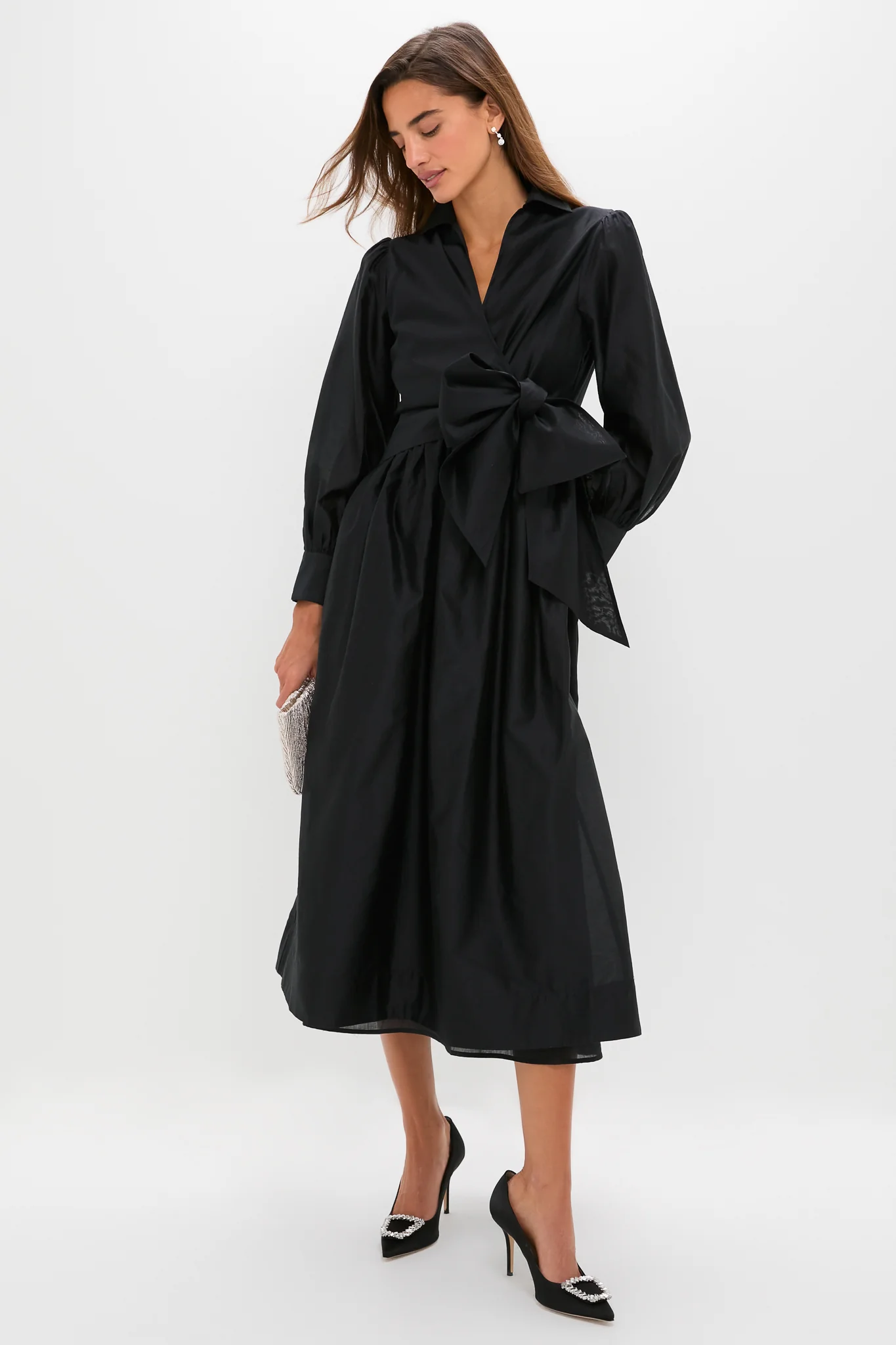 Black Tie Front Bow Bea Maxi Dress - Image 2