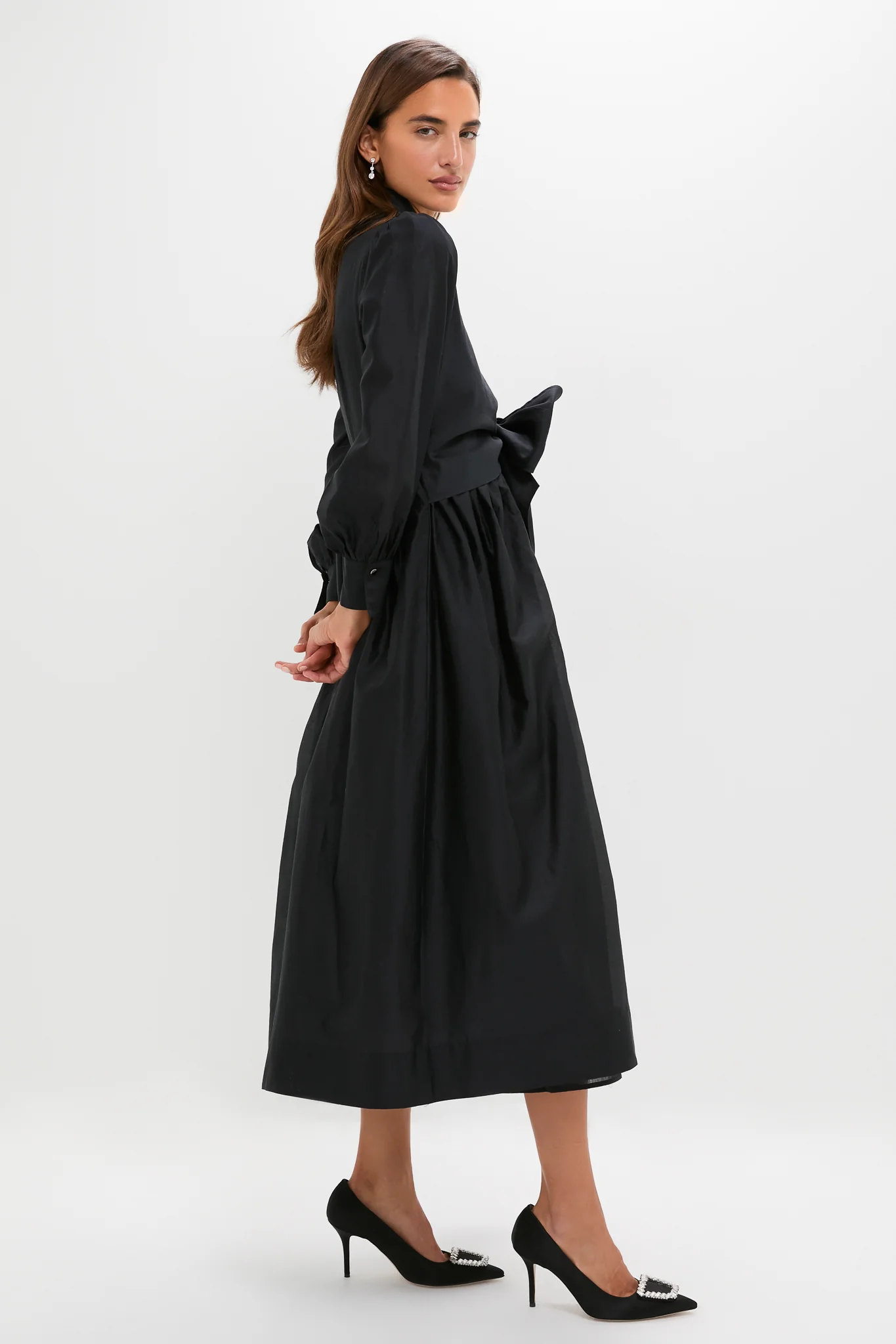 Black Tie Front Bow Bea Maxi Dress - Image 3