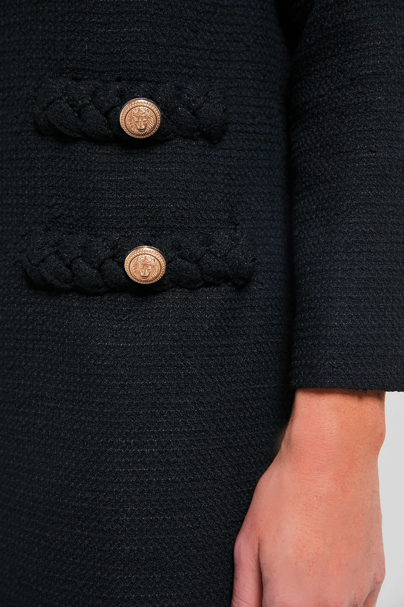 Black Tweed Long Sleeve Jackie Dress - Image 5