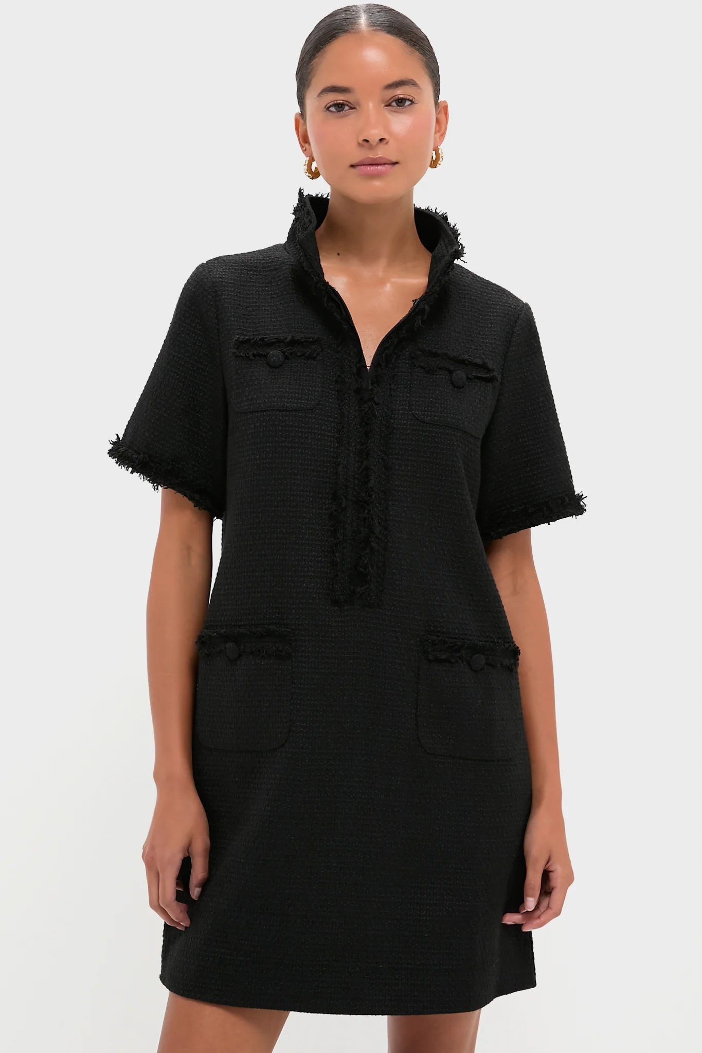 Black Tweed Ophelia Dress