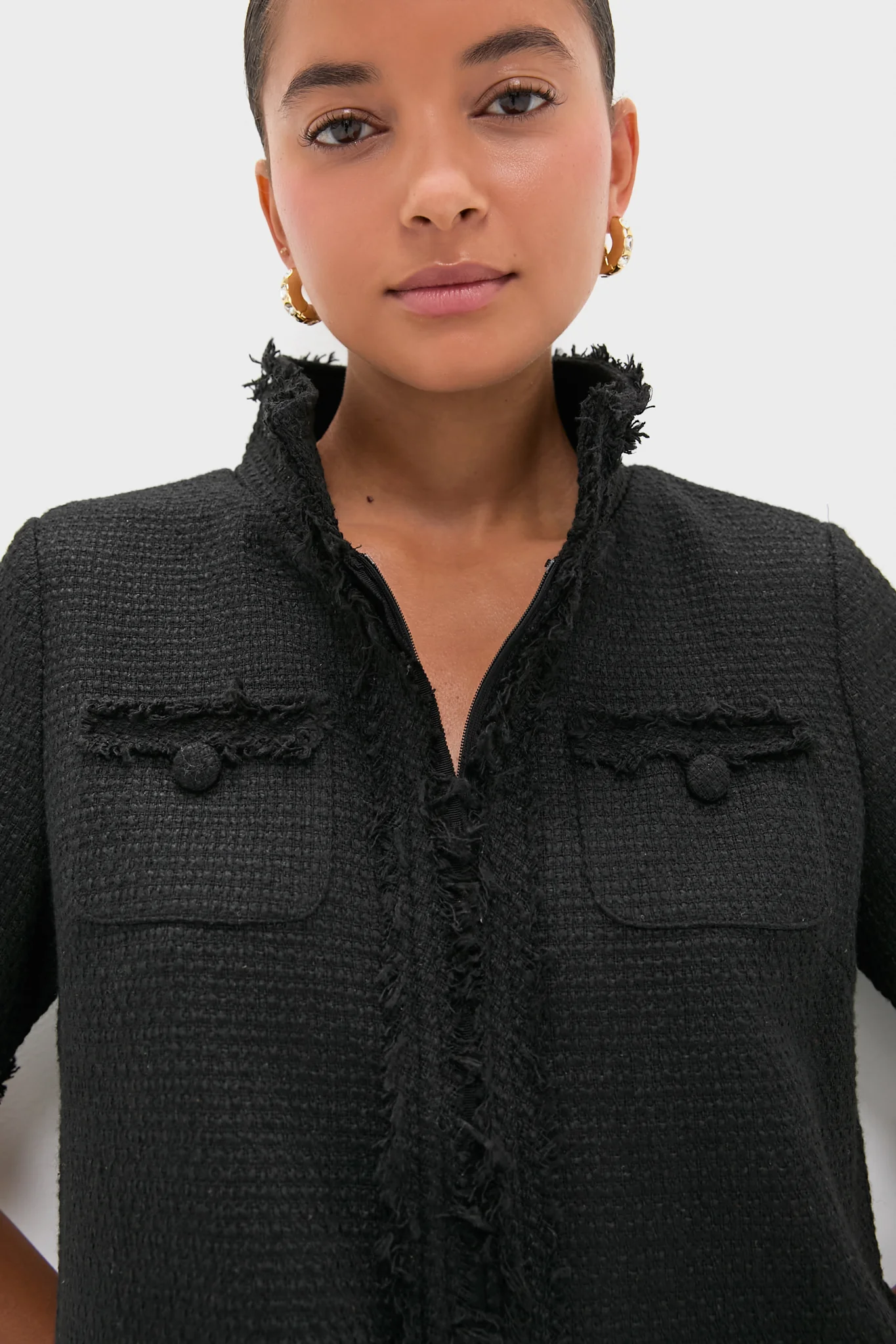 Black Tweed Ophelia Dress - Image 5