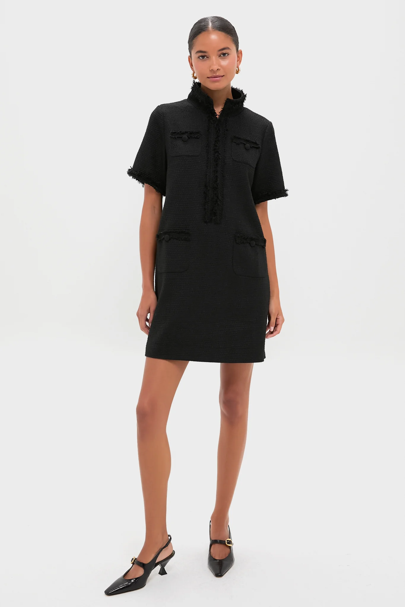 Black Tweed Ophelia Dress - Image 7