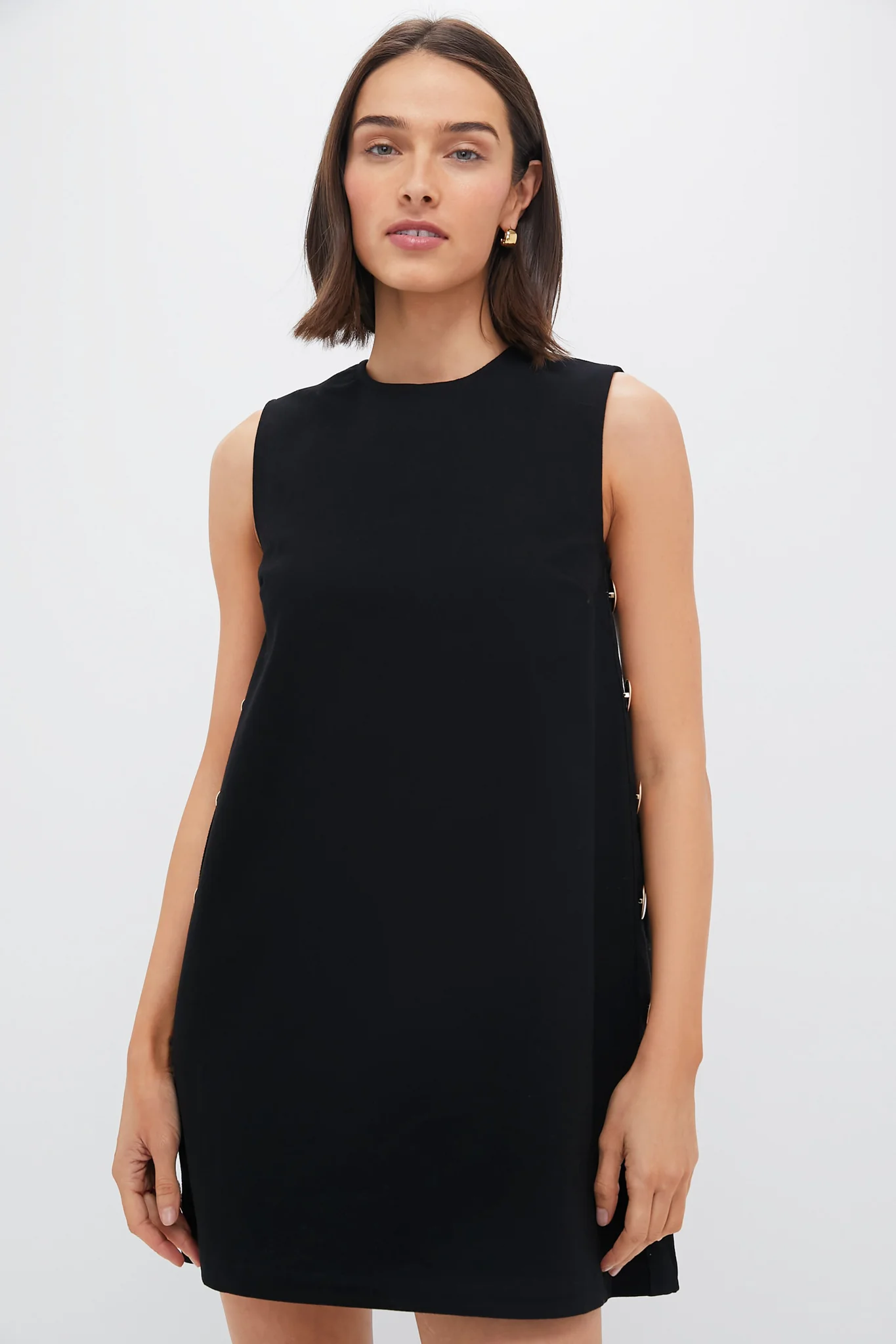 Black Twill Button Bitsy Dress - Image 8