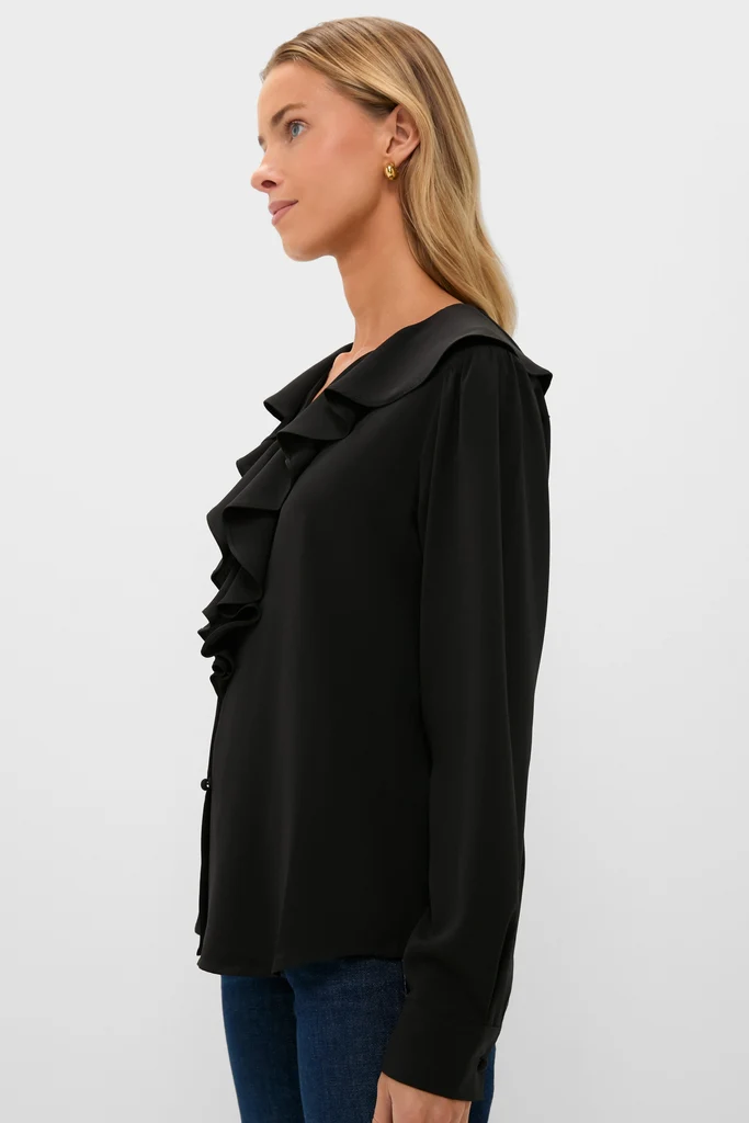 Black Ruffle Eileen Button Down Shirt - Image 3