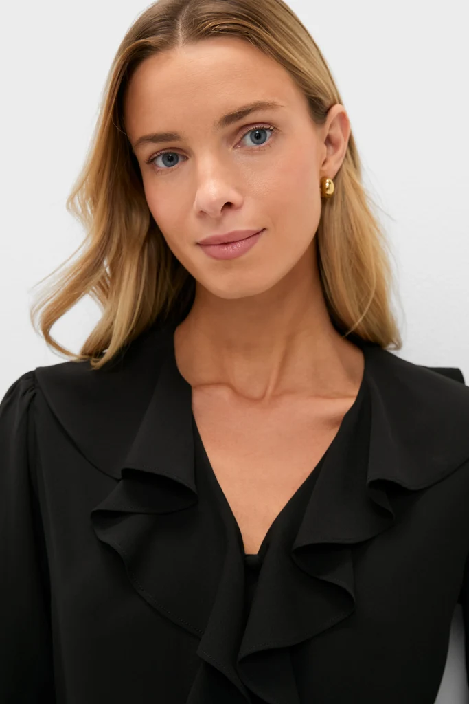 Black Ruffle Eileen Button Down Shirt - Image 5