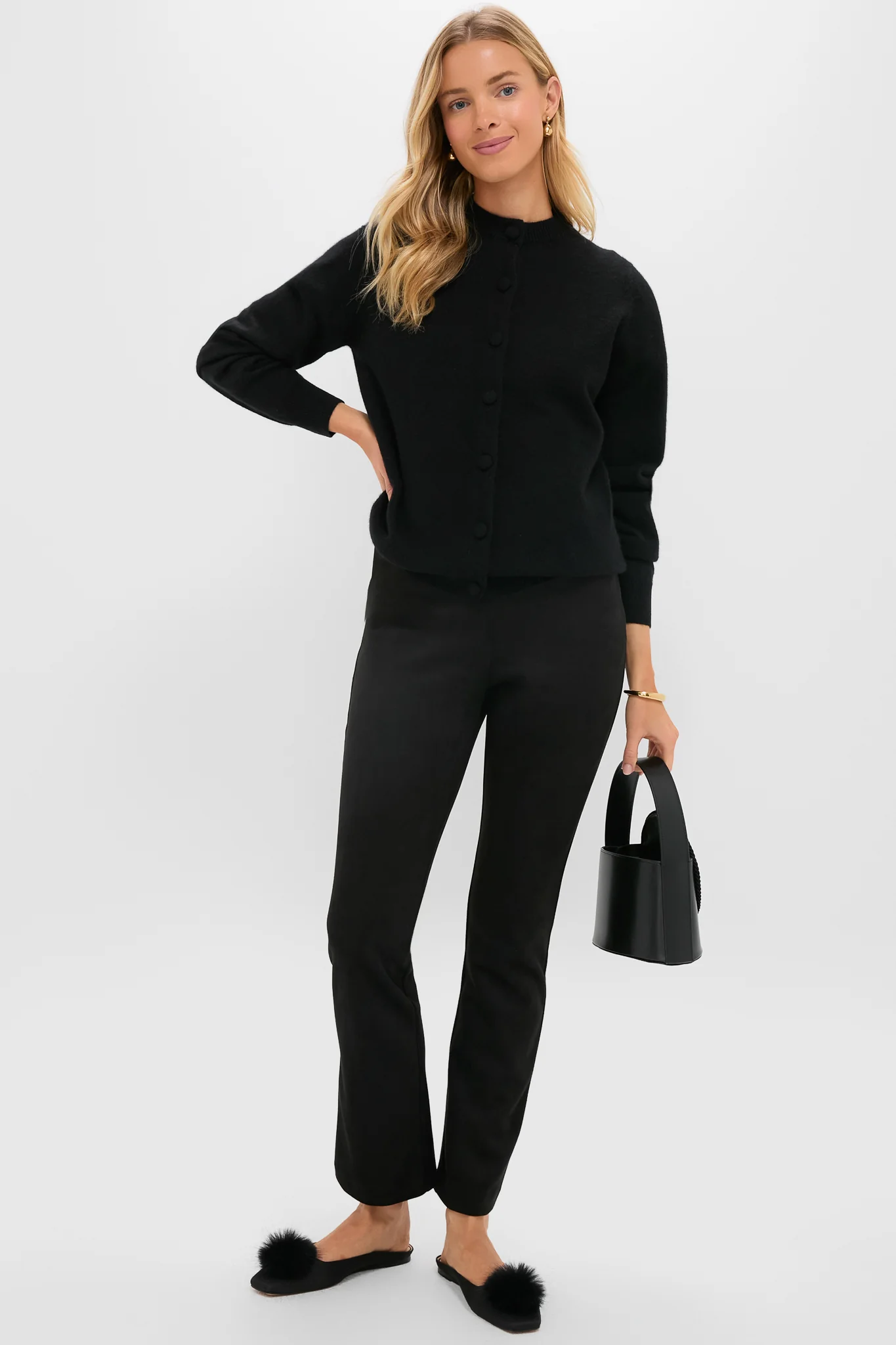 Black Vegan Suede Long Ashford Pants - Image 2