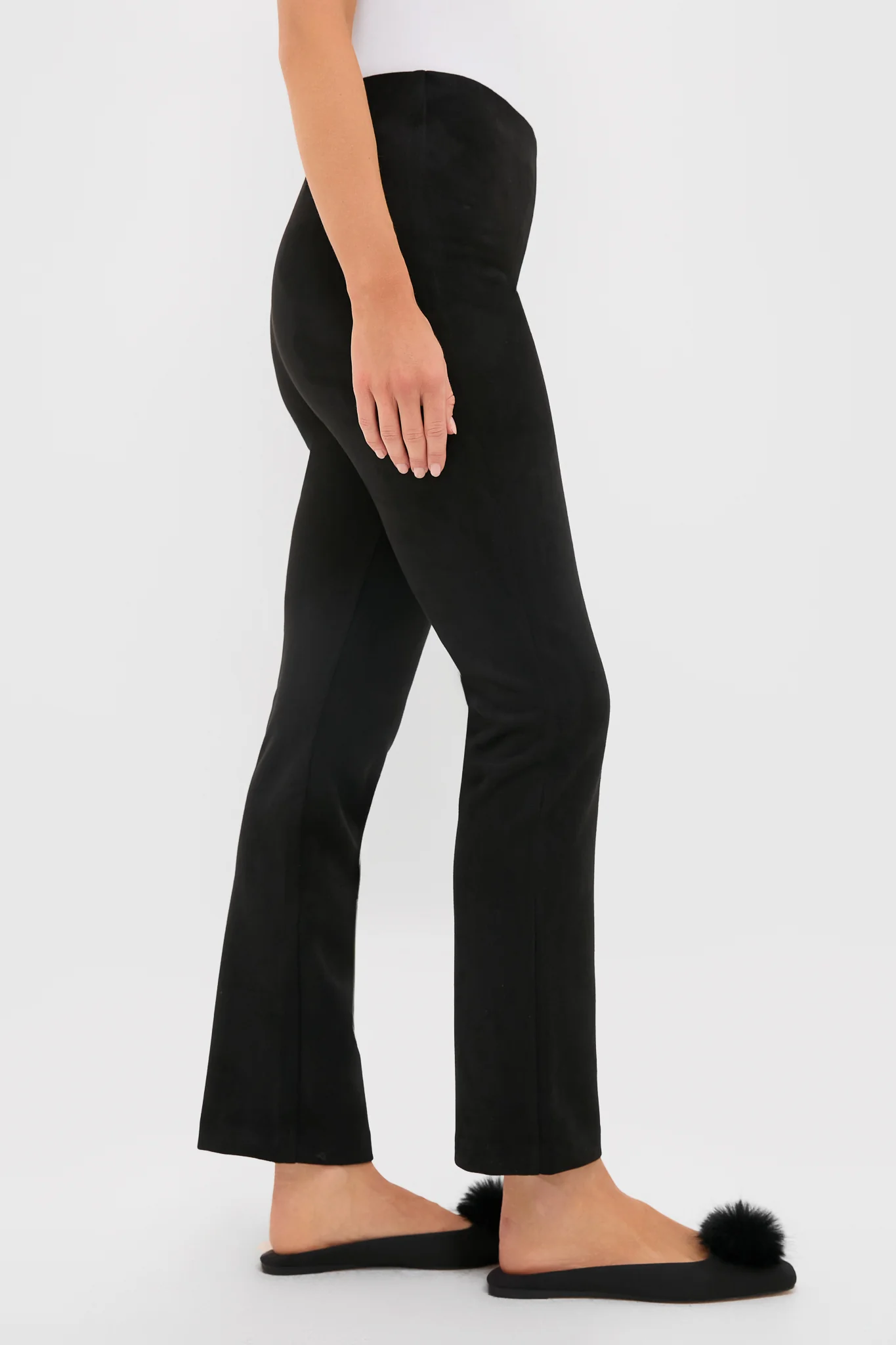 Black Vegan Suede Long Ashford Pants - Image 3