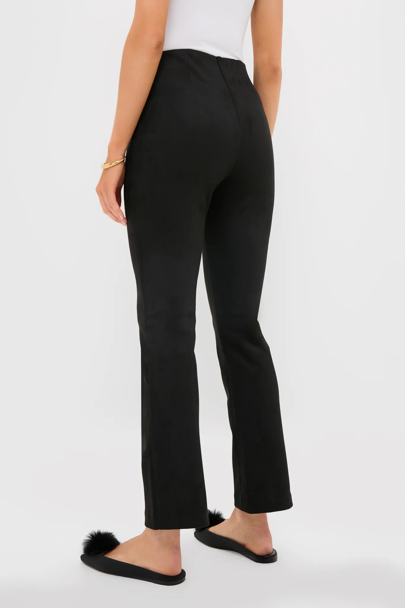 Black Vegan Suede Long Ashford Pants - Image 4