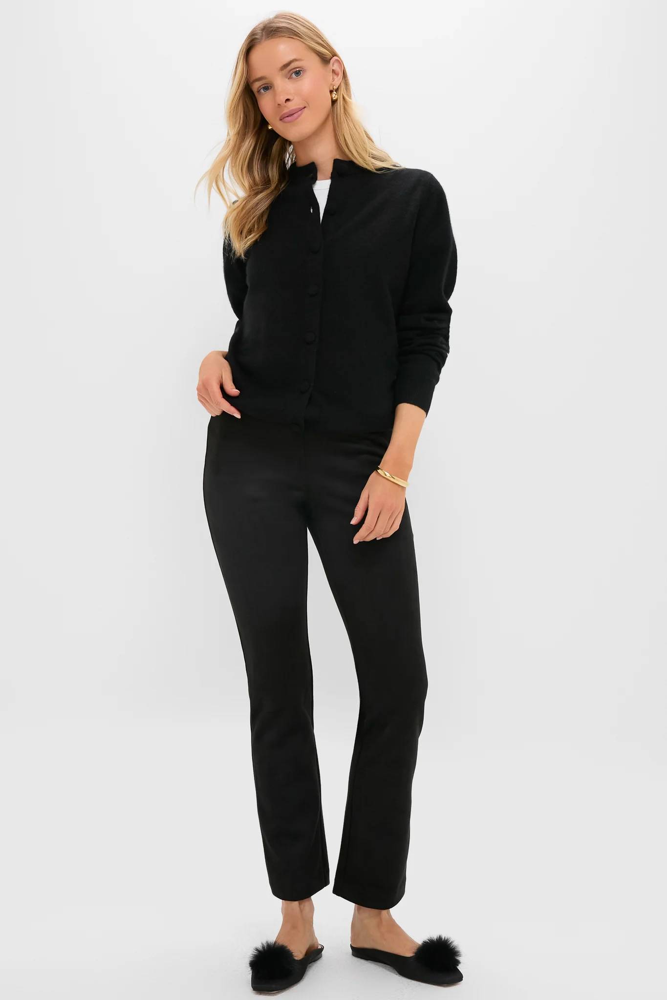Black Vegan Suede Long Ashford Pants - Image 7