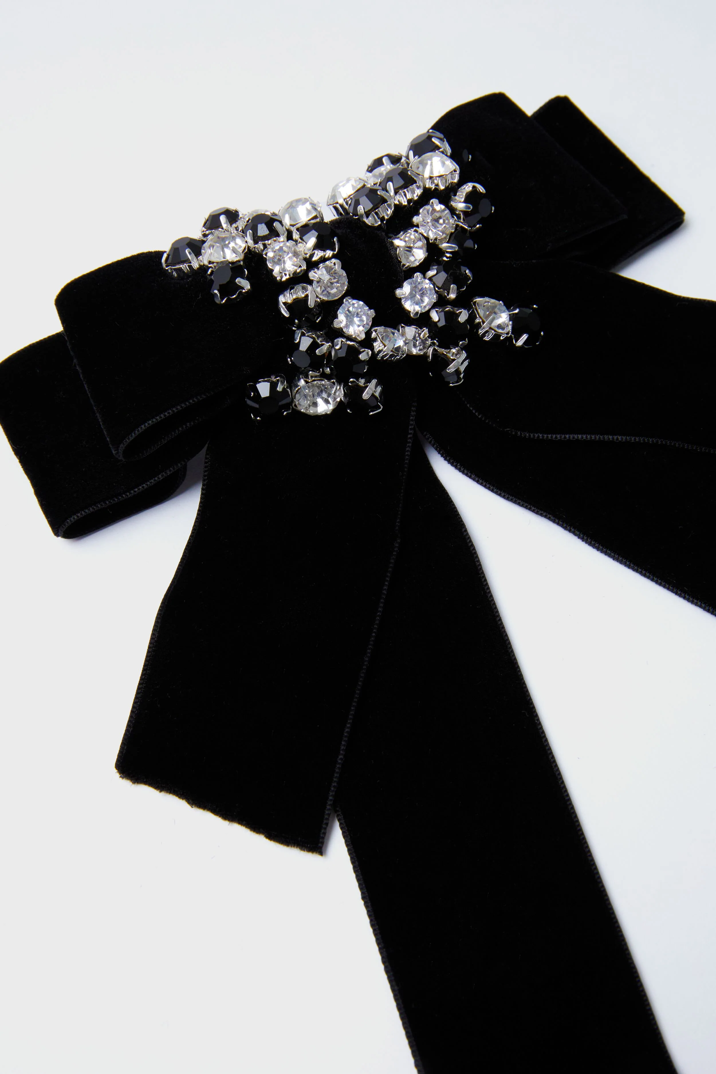 Black Velvet and Crystal Beth Bow - Image 4