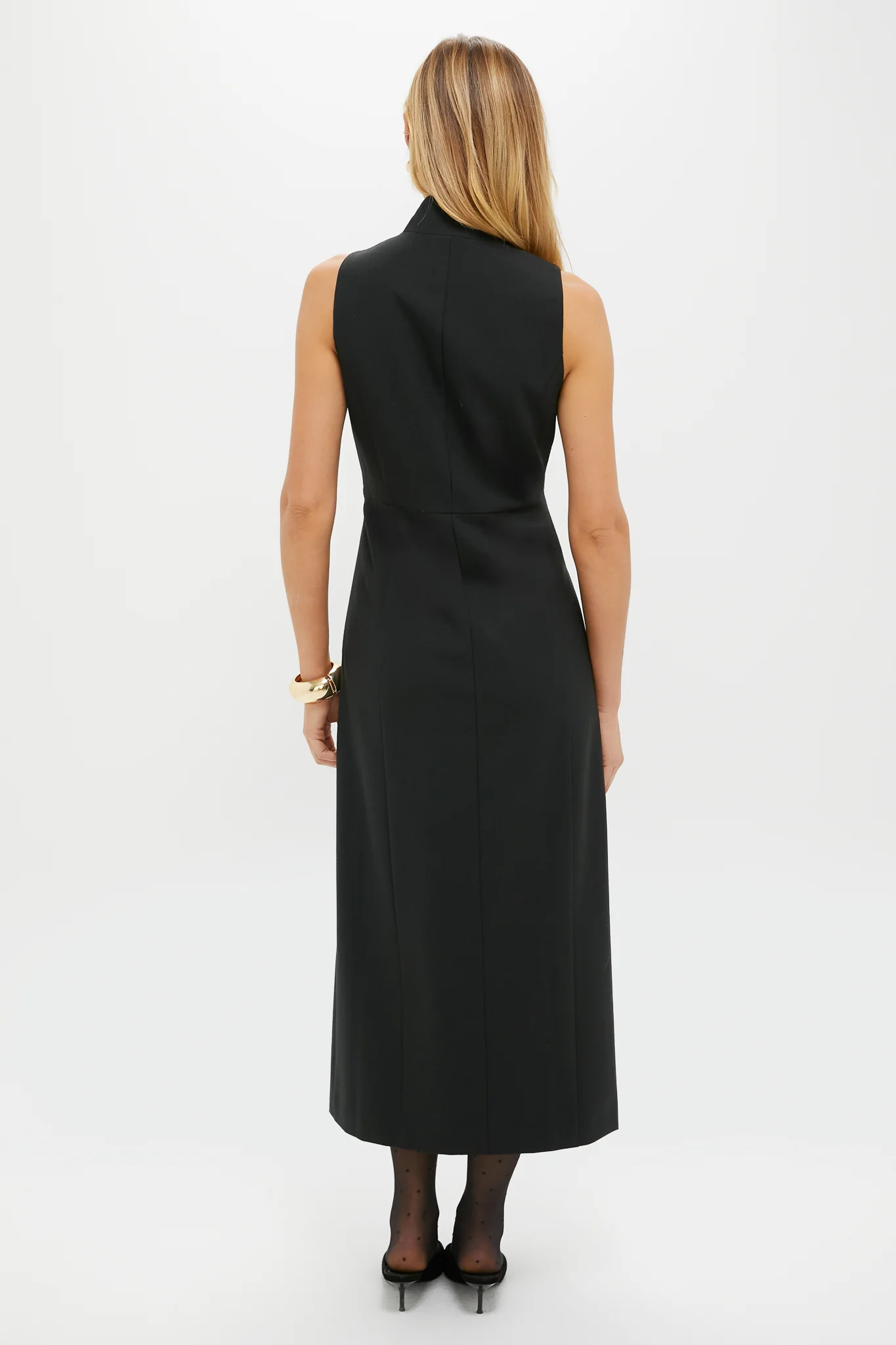 Black Velvet Button Leighton Dress - Image 4