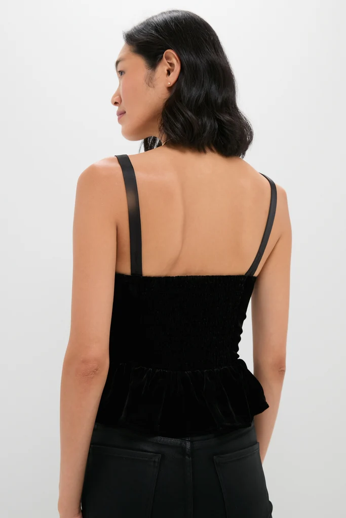 Black Velvet Jour Peplum Top - Image 4
