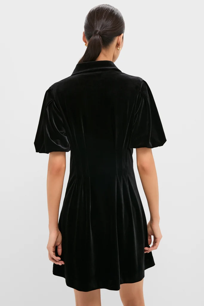 Black Velvet Mini Delaney Dress - Image 4