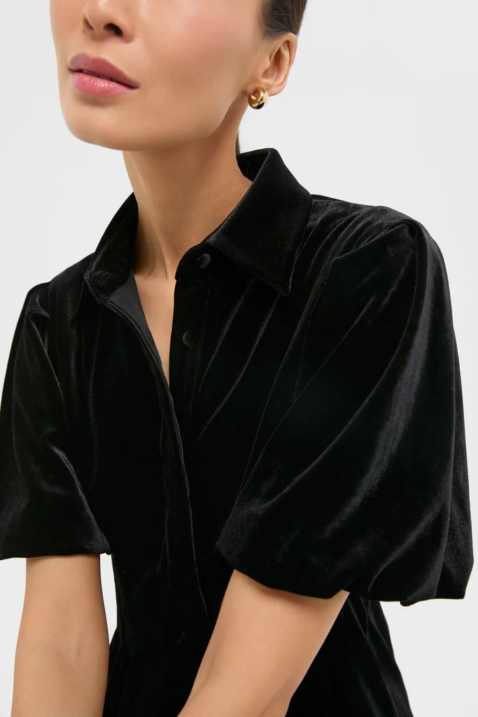 Black Velvet Mini Delaney Dress - Image 5