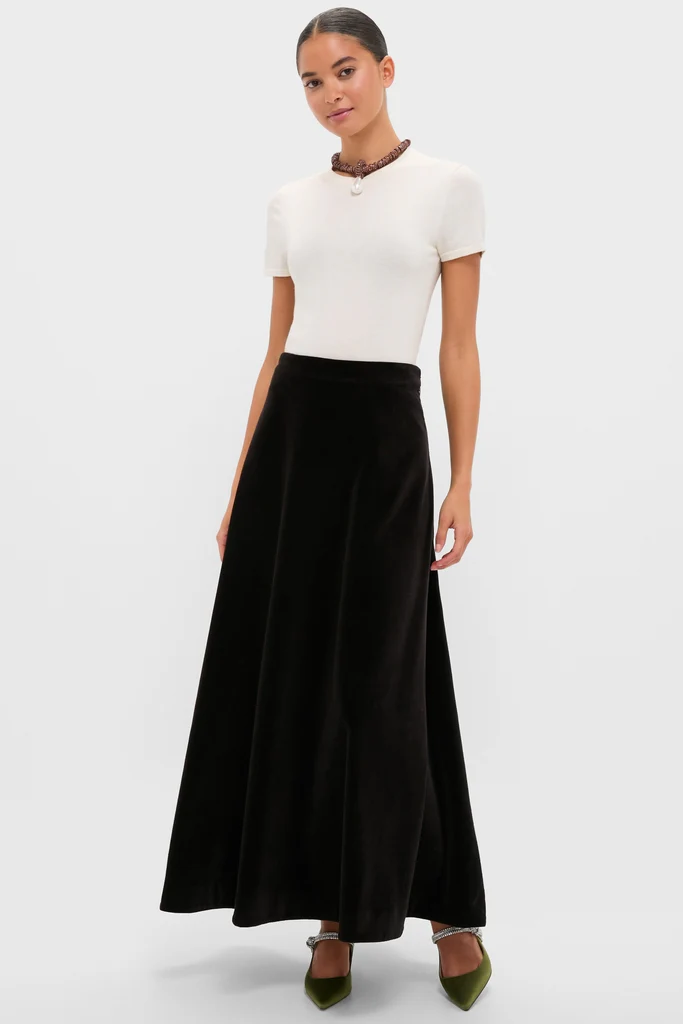 Black Velvet Whitley Skirt - Image 7