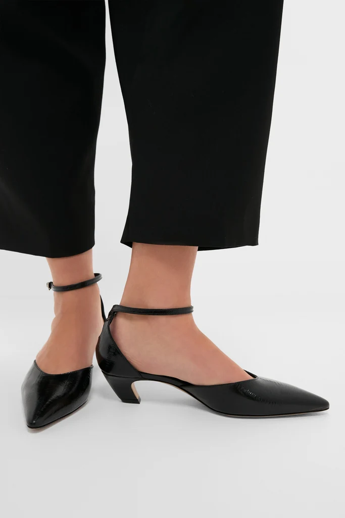 Black Victoria Kitten Heels - Image 2