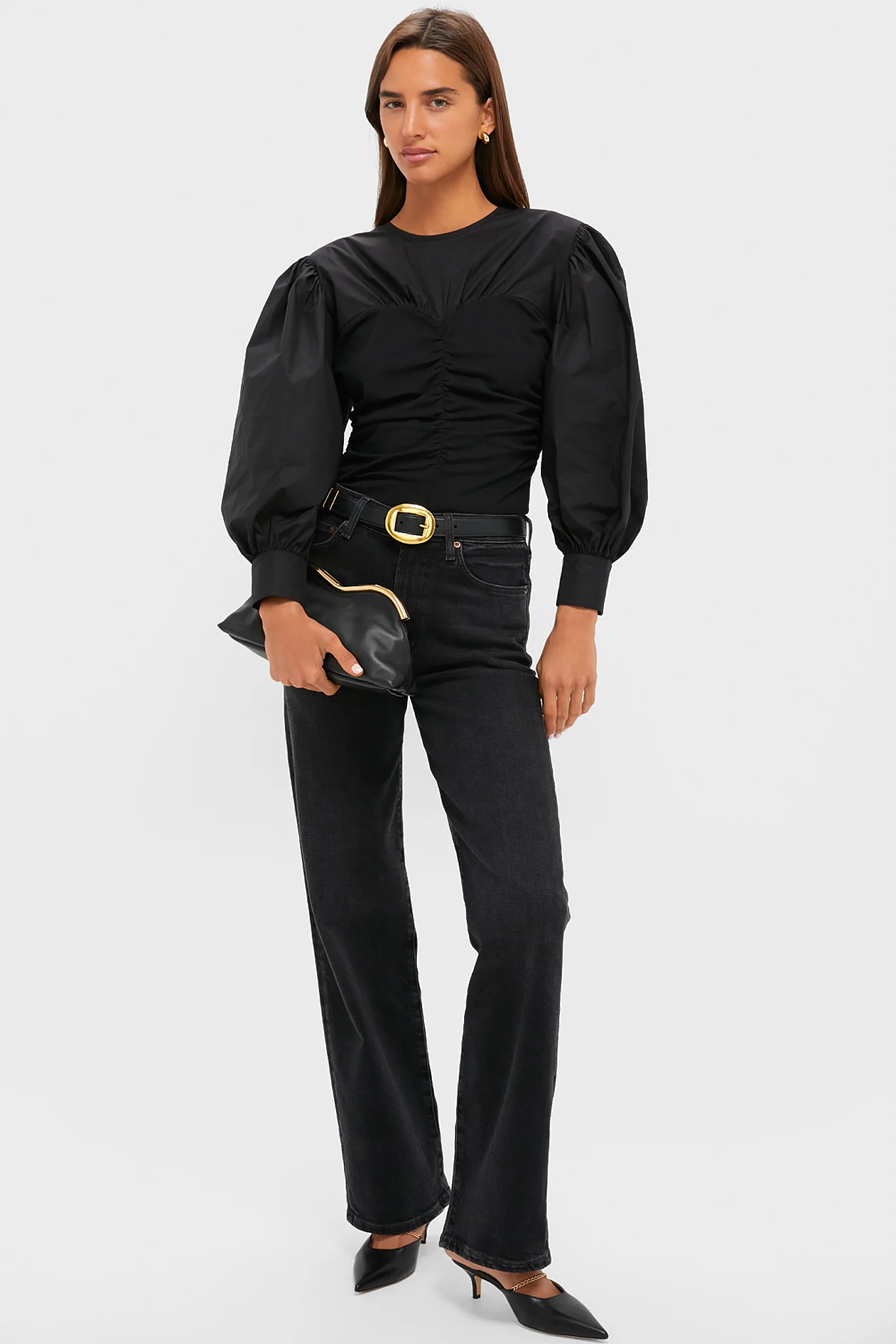 Black Vintage Brass Buckle Belt - Image 3