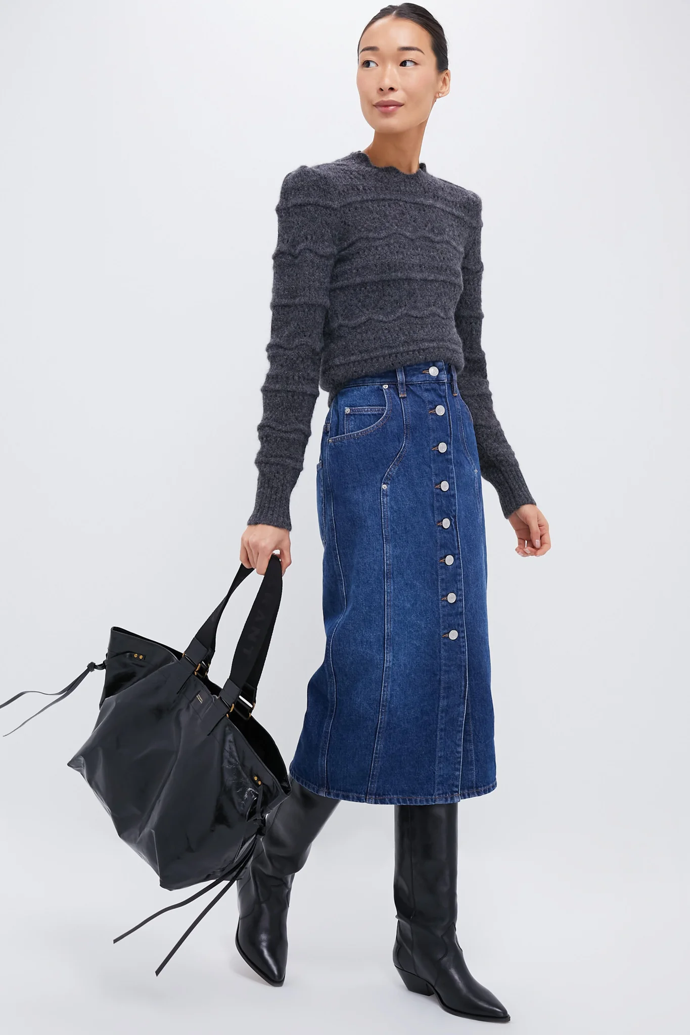 Black Wardy Leather Bag - Image 3