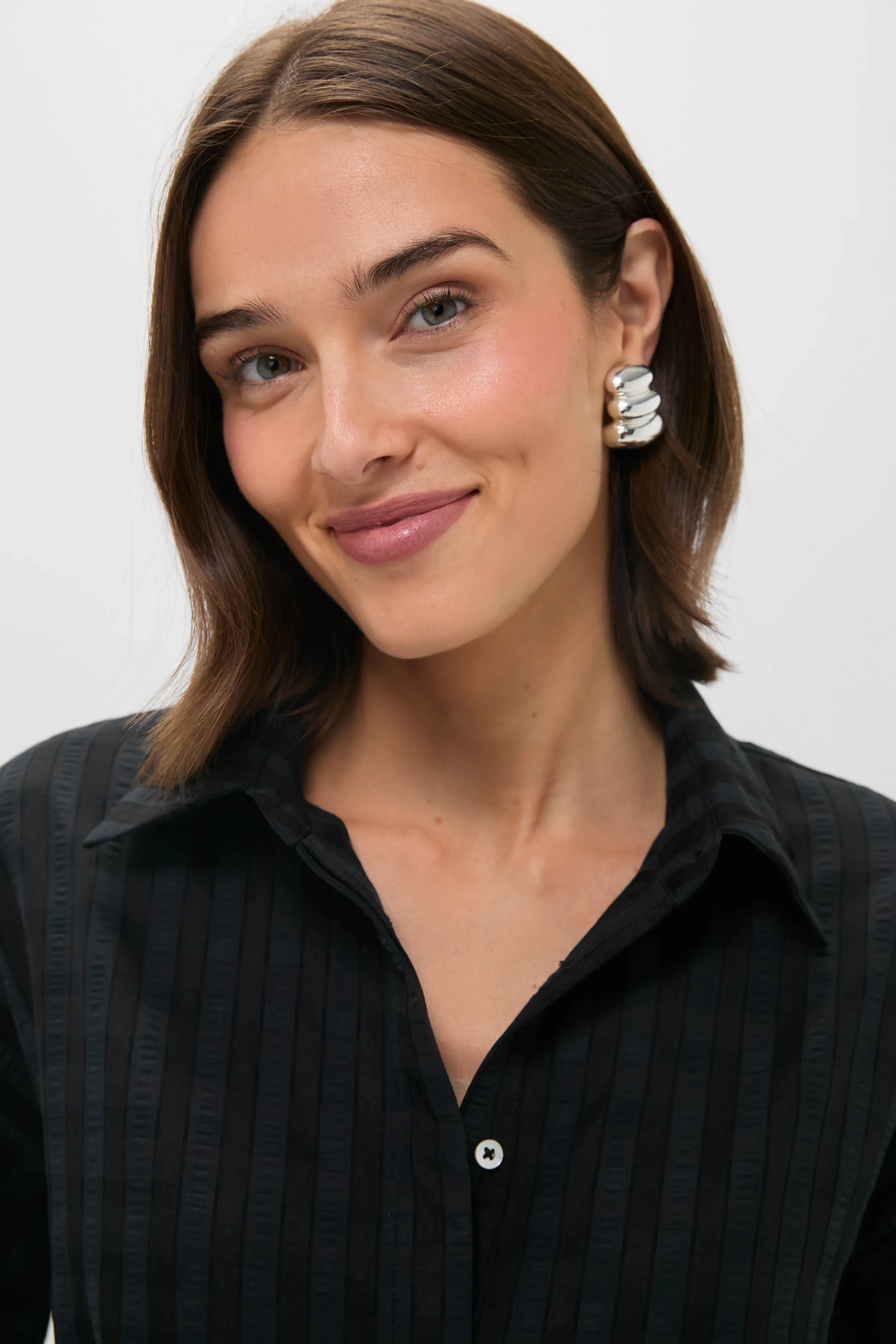 Black Windowpane Seersucker Zacara Dress - Image 6