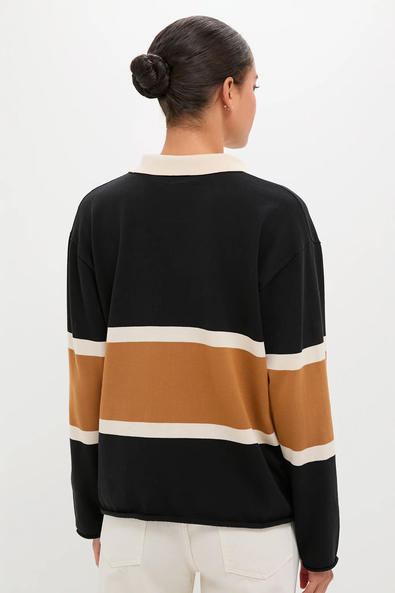 Black with Bronze Stripe Rugby Sweater - Image 4