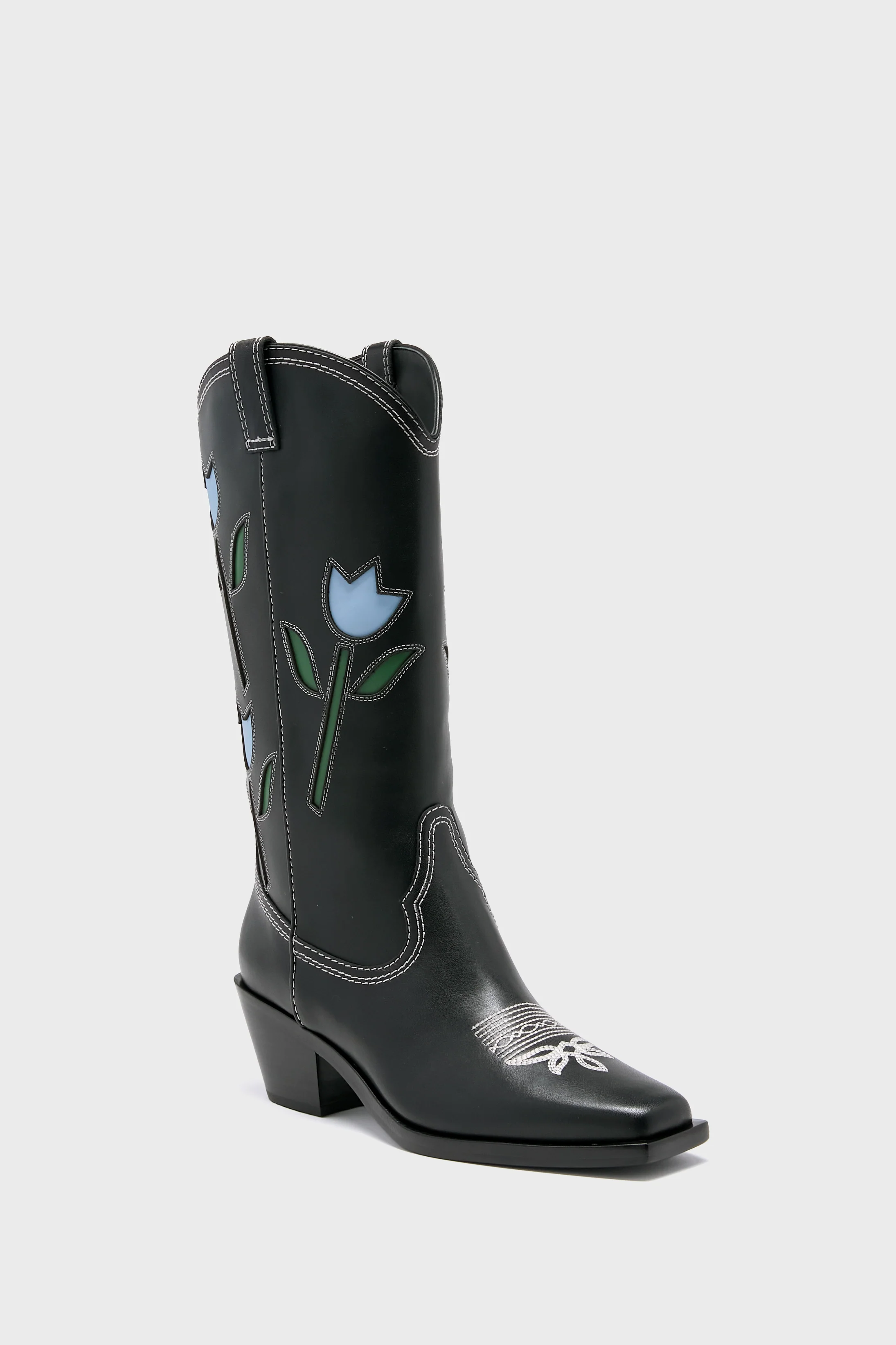 Black with Tulips Wilder Boots