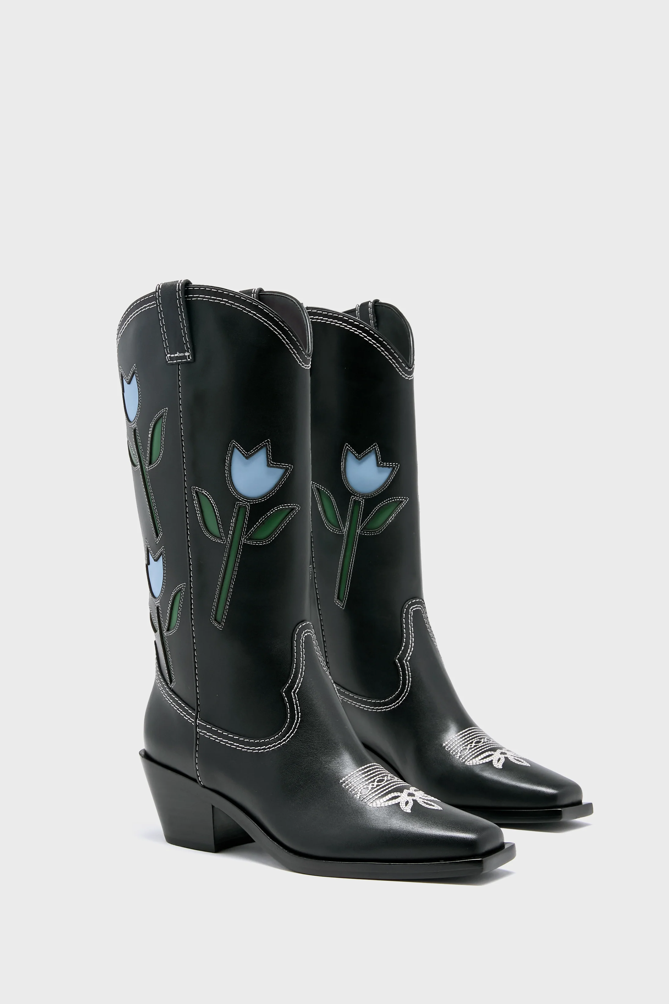 Black with Tulips Wilder Boots - Image 4
