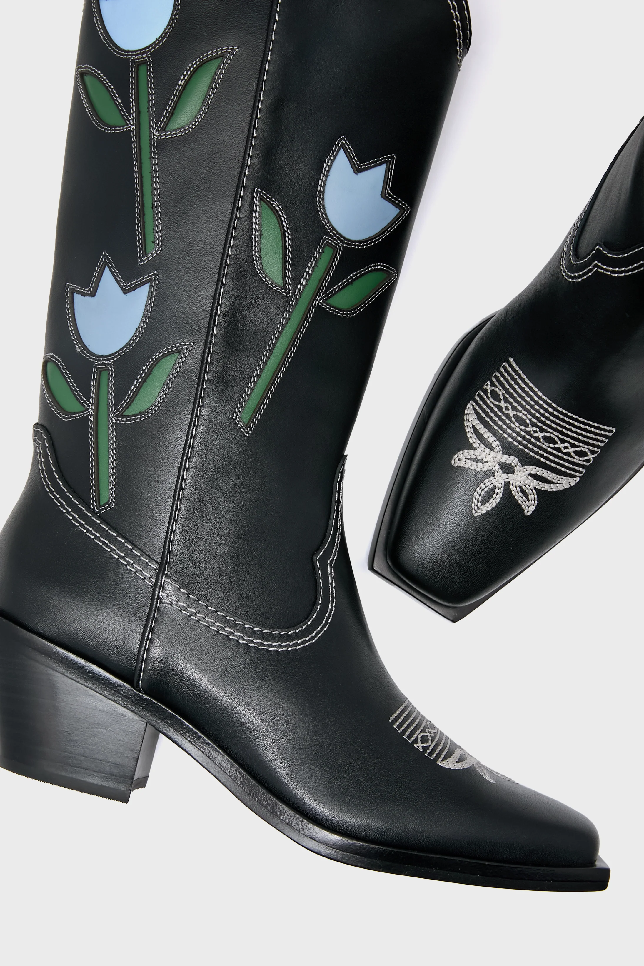 Black with Tulips Wilder Boots - Image 5