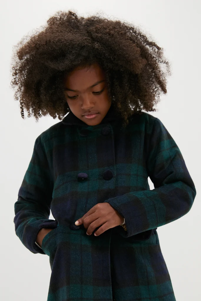 Blackwatch Velvet Trim Coat - Image 4
