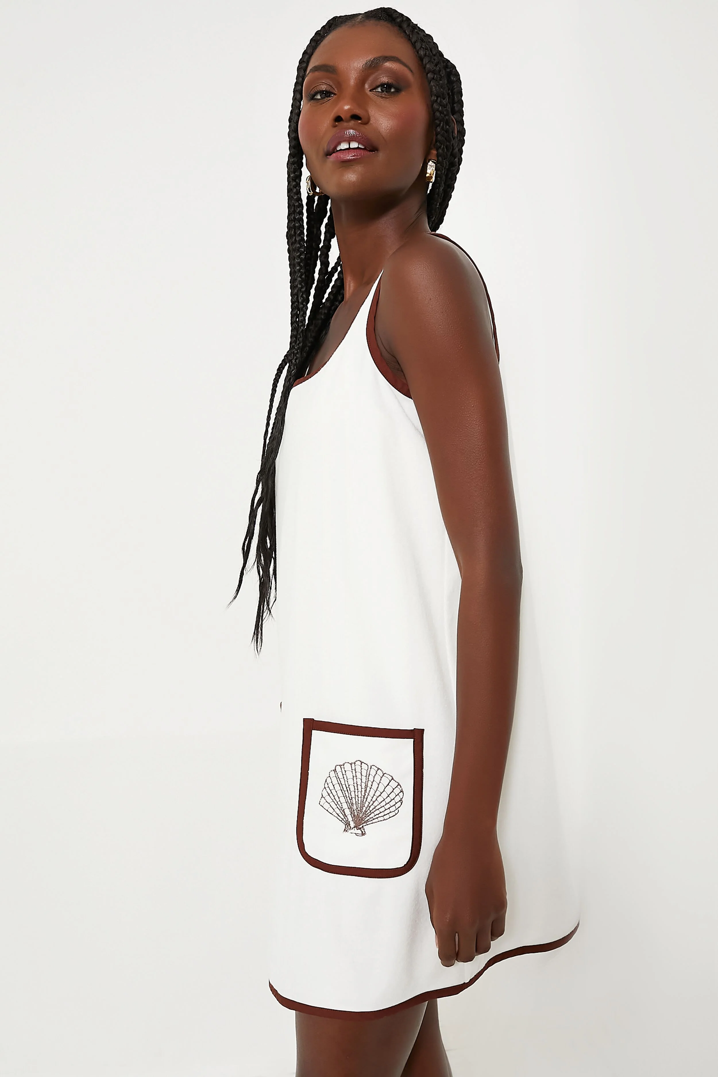 Blanc Shell Embroidered Terrycloth Dress Coverup - Image 4
