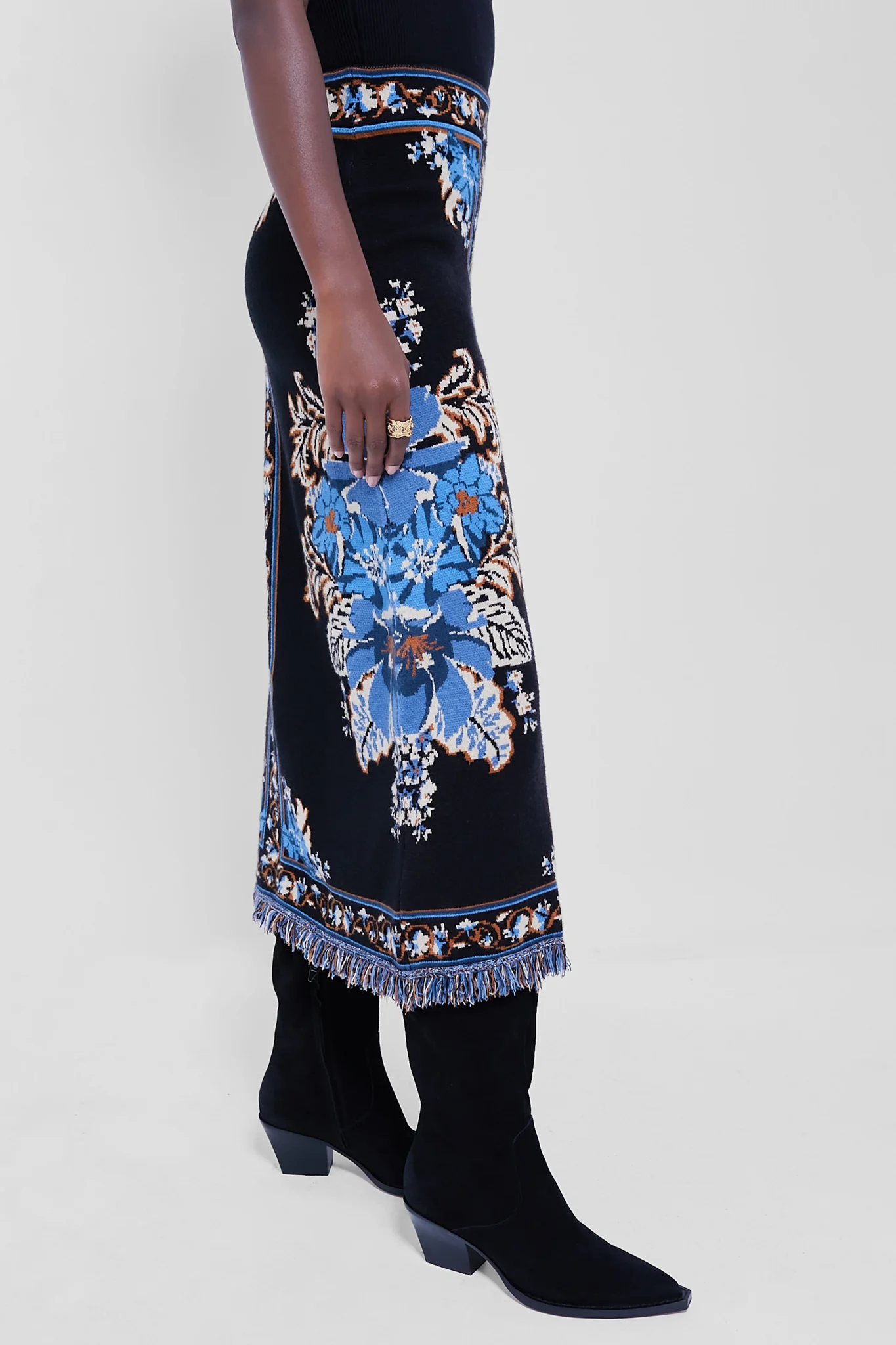 Blossom Tapestry Knit Skirt - Image 3